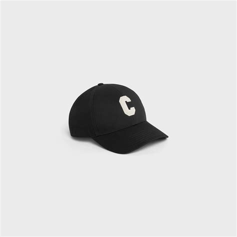 black celine cap|Celine cotton baseball cap black.